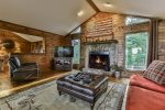 Great room with fireplace and comfortable seating